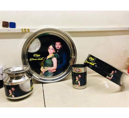 Moon design karwa chauth thali set