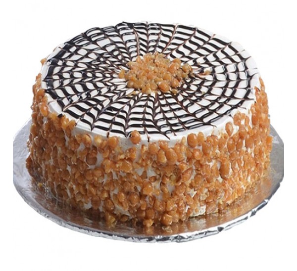 Order Half Kg Round butterscotch cake at ₹549 Online From Unrealgift