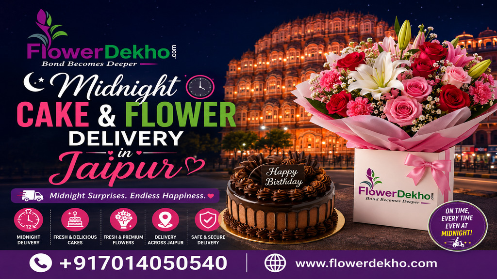 Midnight Cake and Flower Delivery in Jaipur
